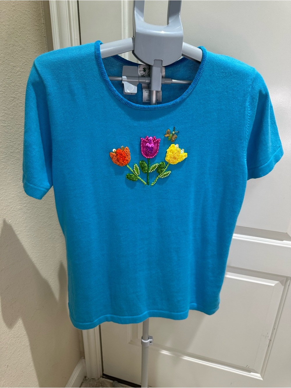 Quacker Factory Turquoise Knit Top
